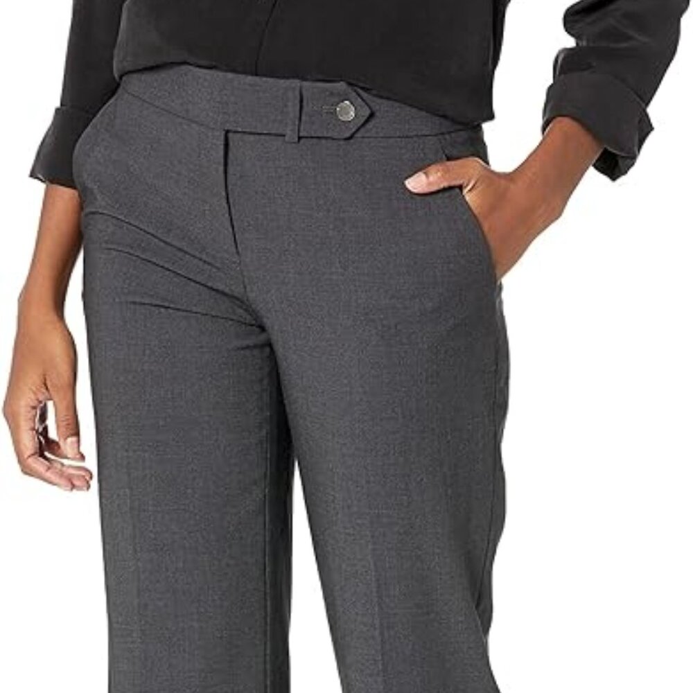 Calvin Klein Classic Fit Charcoal Grey Dress Pants 4P 4 Petite Suit Separate
